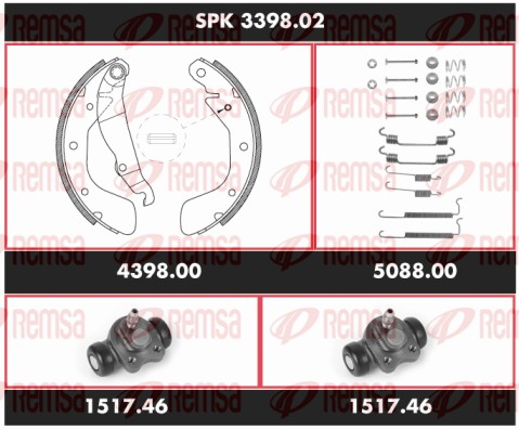 Brake Kit, drum brake (SPK 3398.02)