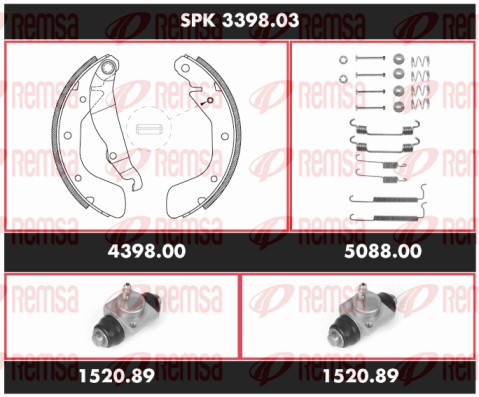Brake Kit, drum brake (SPK 3398.03)