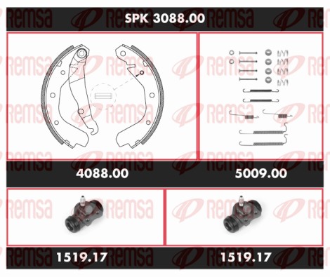 Brake Kit, drum brake (SPK 3088.00)