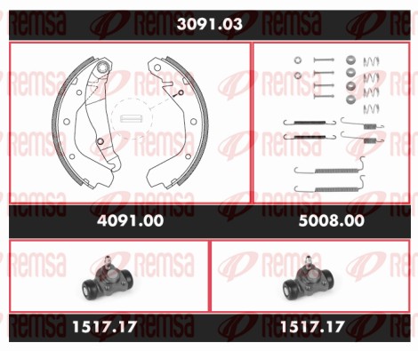 Brake Kit, drum brake (SPK 3091.03)