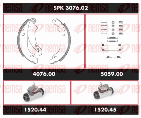 Brake Kit, drum brake (SPK 3076.02)