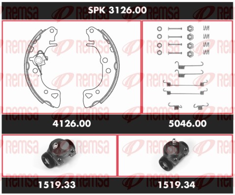 Brake Kit, drum brake (SPK 3126.00)