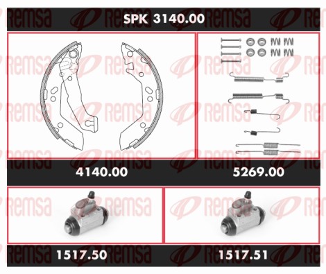 Brake Kit, drum brake (SPK 3140.00)
