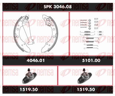 Brake Kit, drum brake (SPK 3046.08)