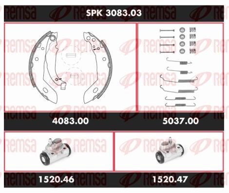 Brake Kit, drum brake (SPK 3083.03)
