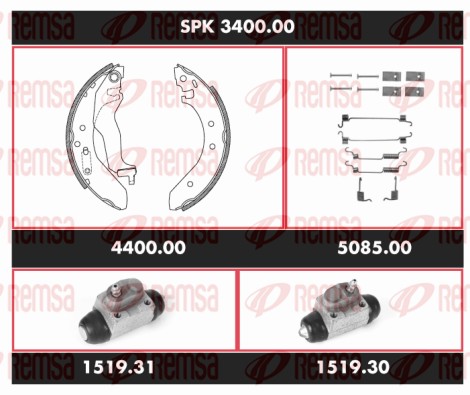 Brake Kit, drum brake (SPK 3400.00)