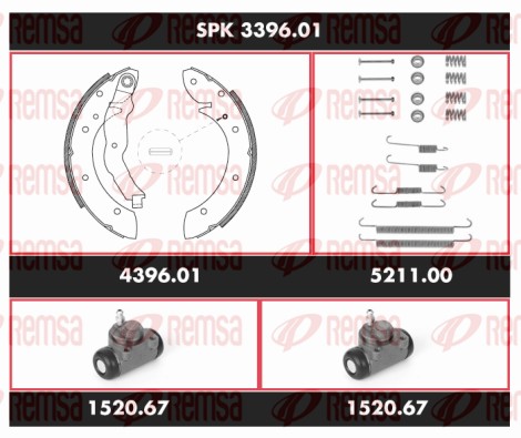 Brake Kit, drum brake (SPK 3396.01)