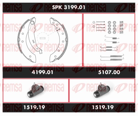 Brake Kit, drum brake (SPK 3199.01)