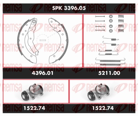 Brake Kit, drum brake (SPK 3396.05)