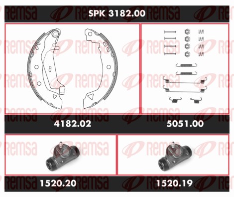 Brake Kit, drum brake (SPK 3182.00)