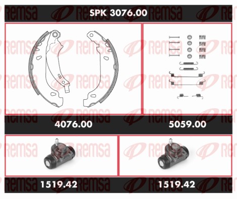 Brake Kit, drum brake (SPK 3076.00)