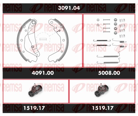 Brake Kit, drum brake (SPK 3091.04)