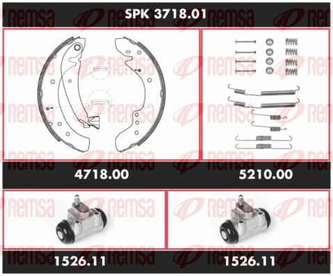 Brake Kit, drum brake (SPK 3718.01)