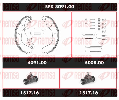 Brake Kit, drum brake (SPK 3091.00)