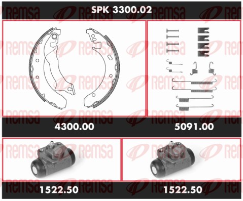 Brake Kit, drum brake (SPK 3300.02)