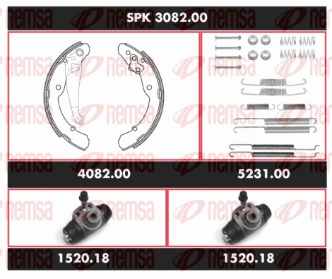 Brake Kit, drum brake (SPK 3082.00)