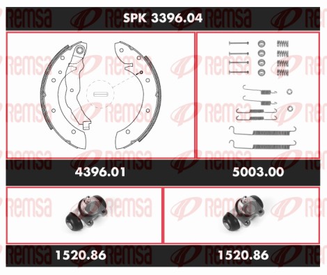 Brake Kit, drum brake (SPK 3396.04)