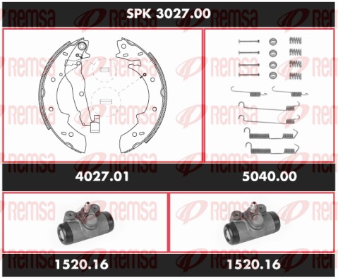 Brake Kit, drum brake (SPK 3027.00)