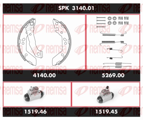 Brake Kit, drum brake (SPK 3140.01)