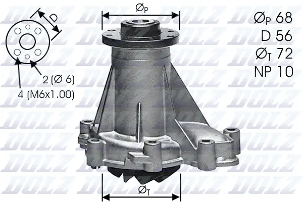Water Pump, engine cooling (M276)