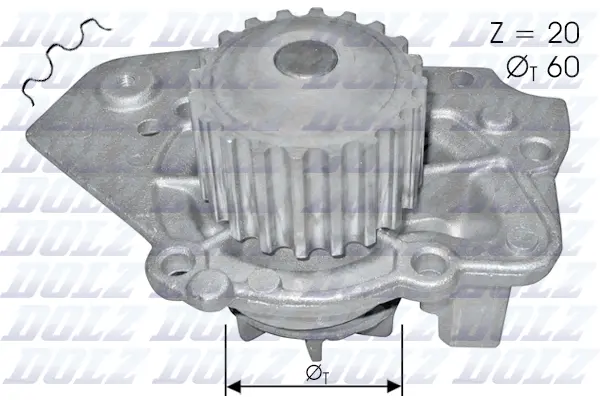 Water Pump, engine cooling (T136)