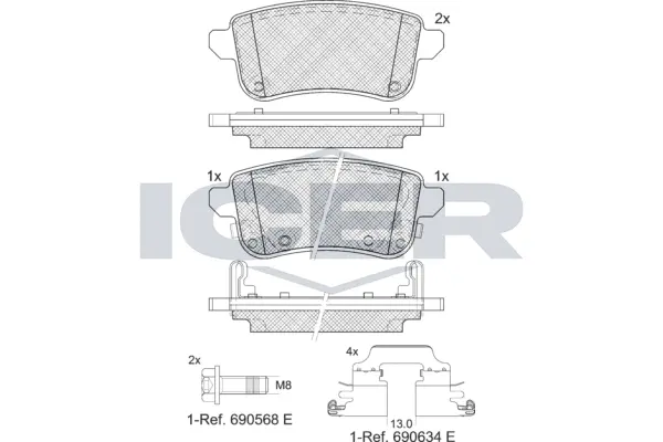 Brake Pad Set, disc brake (181904-208)