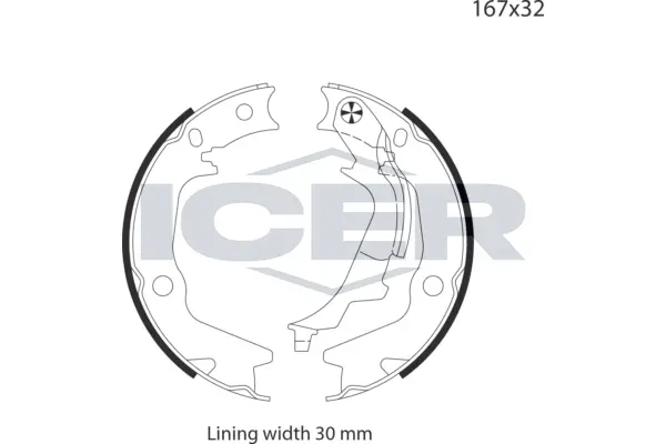 Brake Shoe Set, parking brake (79PB4046 C)
