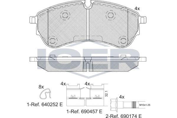 Brake Pad Set, disc brake (LM2284)