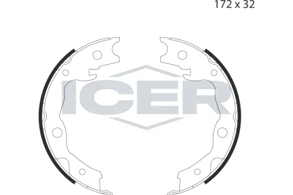 Brake Shoe Set, parking brake (79PB4031 C)