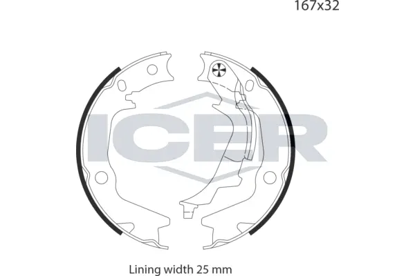 Brake Shoe Set, parking brake (79PB4047 C)
