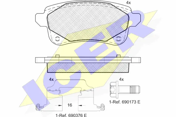 Brake Pad Set, disc brake (182222-208)