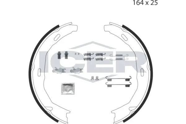 Brake Shoe Set, parking brake (79PB4014 C)