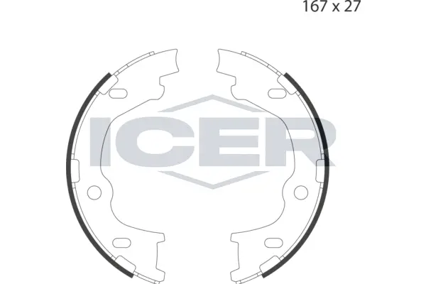 Brake Shoe Set, parking brake (79PB4050 C)