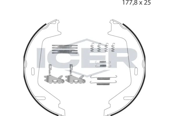 Brake Shoe Set, parking brake (79PB4025 C)