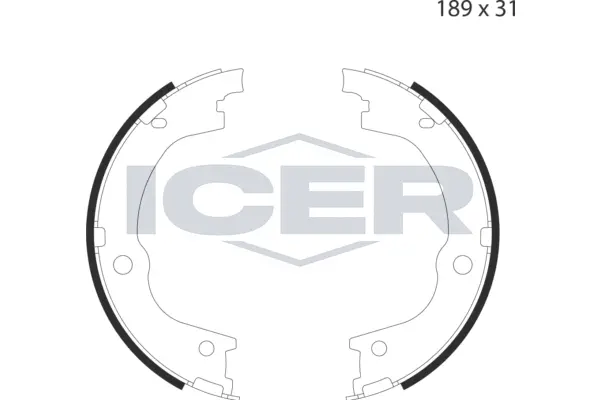 Brake Shoe Set, parking brake (79PB4053 C)