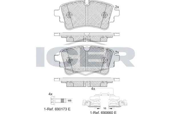 Brake Pad Set, disc brake (182256-208)