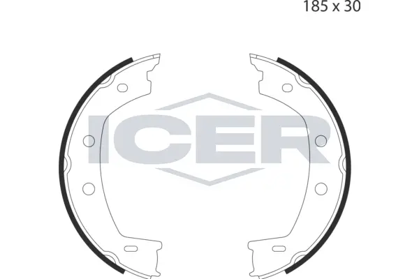 Brake Shoe Set, parking brake (79PB4027 C)