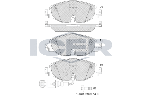 Brake Pad Set, disc brake (EV2111)