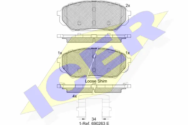 Brake Pad Set, disc brake (182044)