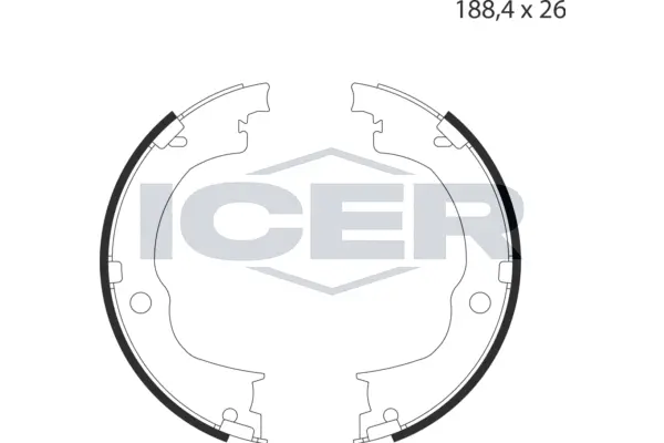 Brake Shoe Set, parking brake (79PB4022 C)