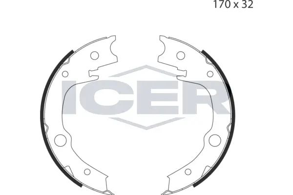 Brake Shoe Set, parking brake (79PB4041 C)