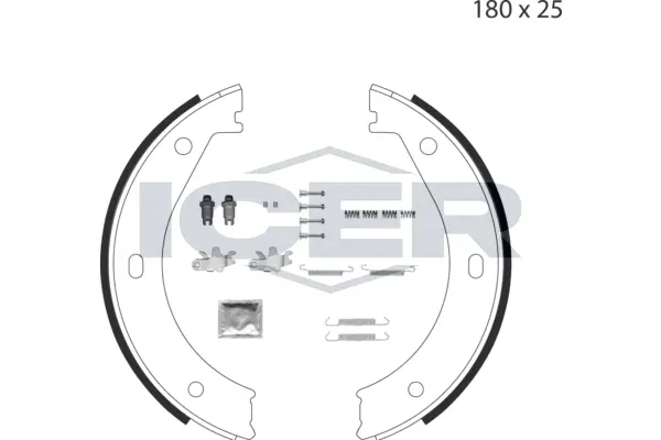 Brake Shoe Set, parking brake (79PB4002 C)