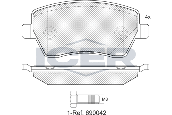 Brake Pad Set, disc brake (EV1534-700)