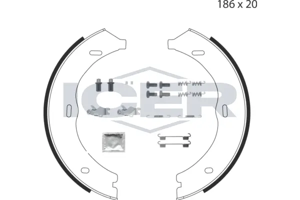 Brake Shoe Set, parking brake (79PB4018 C)