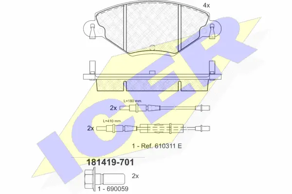 Brake Pad Set, disc brake (181419-701)