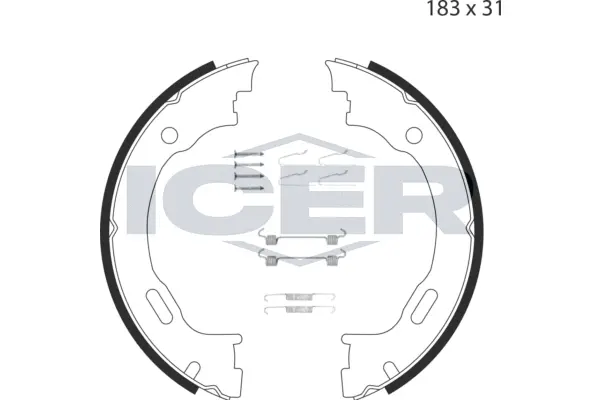 Brake Shoe Set, parking brake (79PB4006 C)