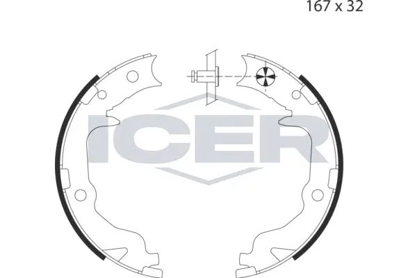 Brake Shoe Set, parking brake (79PB4033 C)