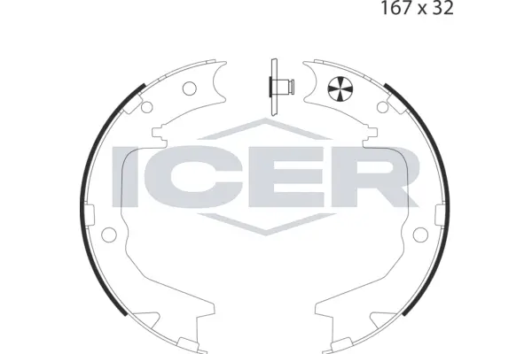 Brake Shoe Set, parking brake (79PB4034 C)