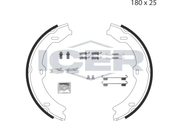 Brake Shoe Set, parking brake (79PB4015 C)