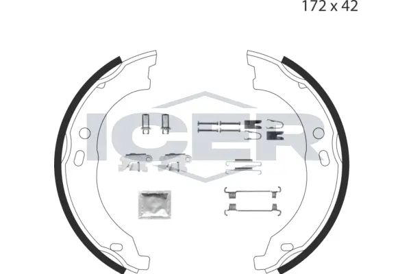 Brake Shoe Set, parking brake (79PB4020 C)